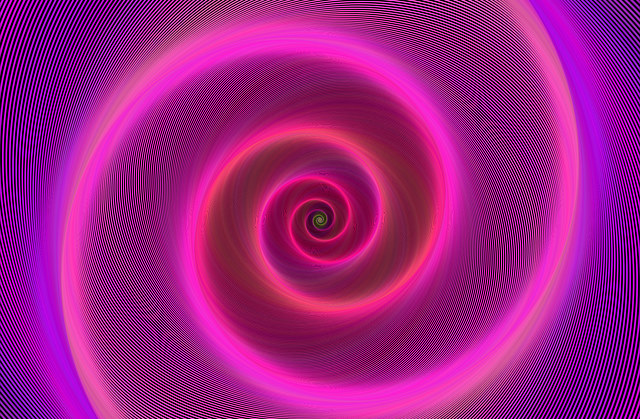 Spirale hypnotique rose pour les séances de Cohérence Cardiaque