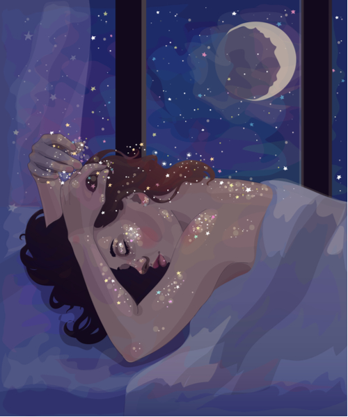 femme endormie fait des rêves bleus - Album Whale Blue Dream